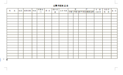 定期考绩汇总表