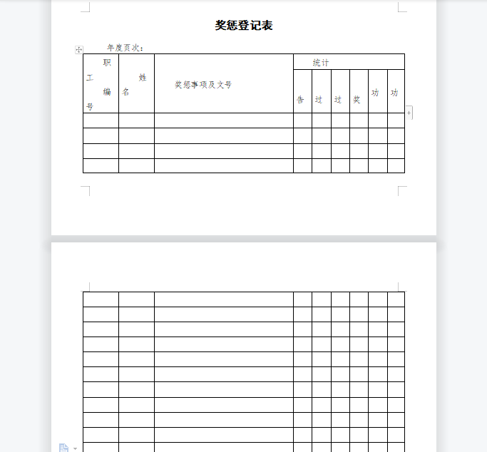 ​奖惩登记表