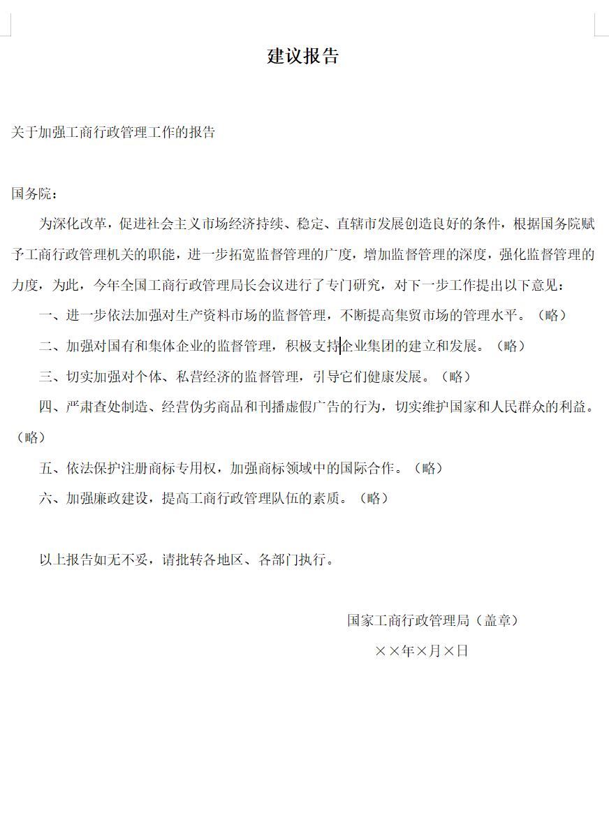 建议报告