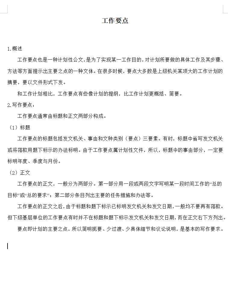 工作要点