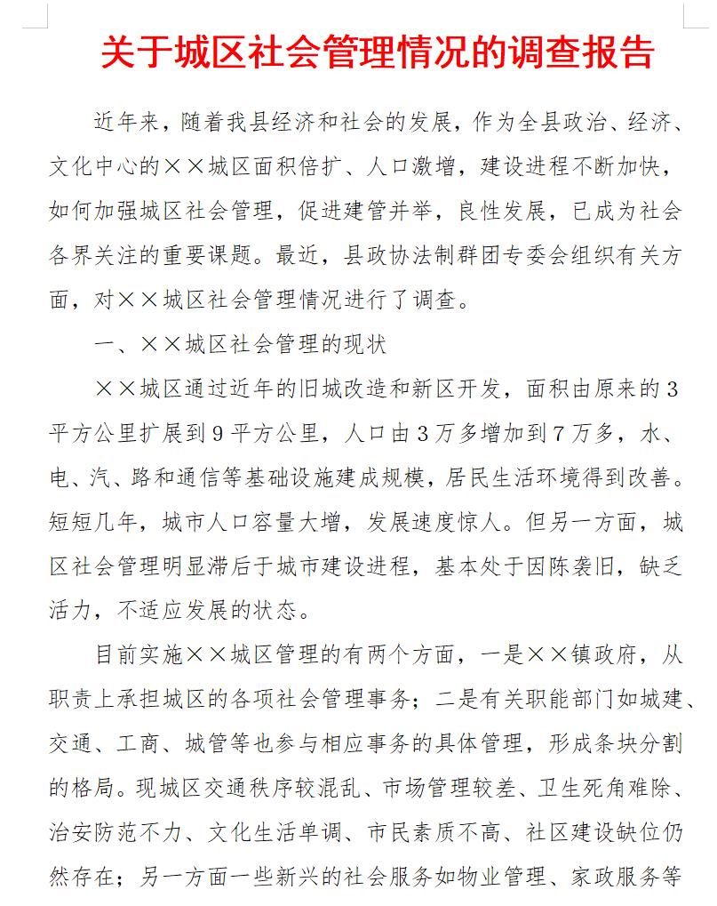 调查报告(专题型)